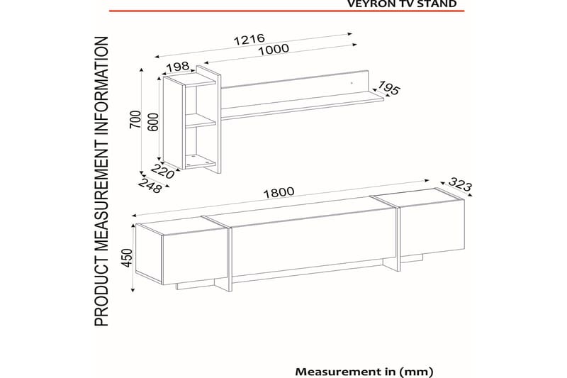 Veyron Möbelset För Vardagsrum - Svart/Guld - Förvaring - Förvaringsmöbler - Möbelset för vardagsrum