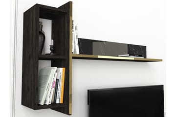 Veyron Möbelset För Vardagsrum - Svart/Guld - Förvaring - Förvaringsmöbler - Möbelset för vardagsrum