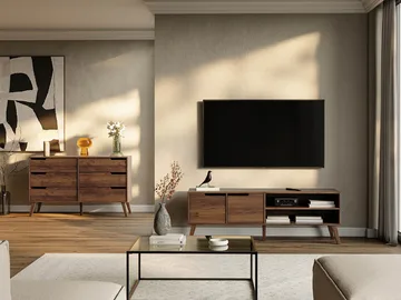 Virello Möbelset vardagsrum - Tv-bänk och skänk - brun - Förvaring - Förvaringsmöbler - Möbelset för vardagsrum