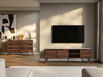 Virello Möbelset vardagsrum - Tv-bänk och skänk - brun - Förvaring - Förvaringsmöbler - Möbelset för vardagsrum