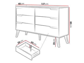 Virello Skänk 137 cm - beige - Förvaring - Förvaringsmöbler - Sideboard & skänk