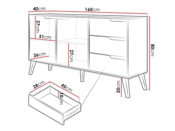 Virello Skänk 160 cm - brun - Förvaring - Förvaringsmöbler - Sideboard & skänk