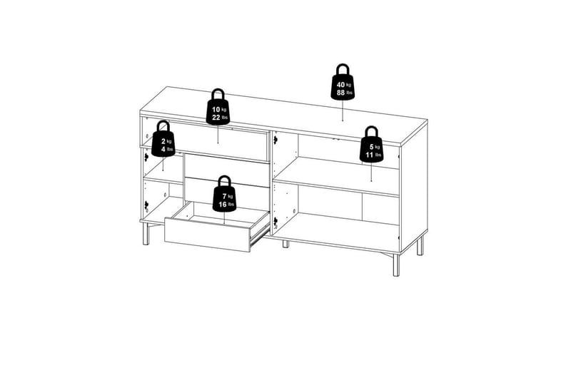 Virender Skänk 175,7x48,25 cm - Natur - Förvaring - Förvaringsmöbler - Sideboard & skänk
