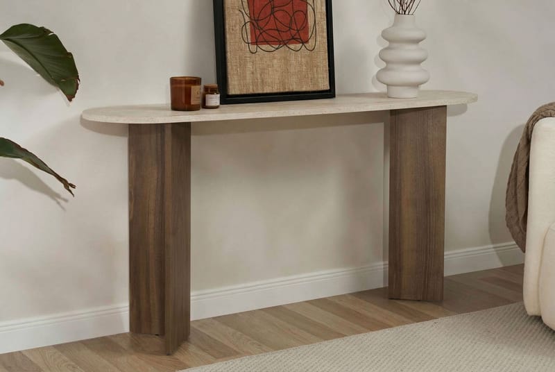 Yeno Sideboard 150x75x35 cm - Travertin, Venezia-valnöt - Förvaring - Förvaringsmöbler - Sideboard & skänk