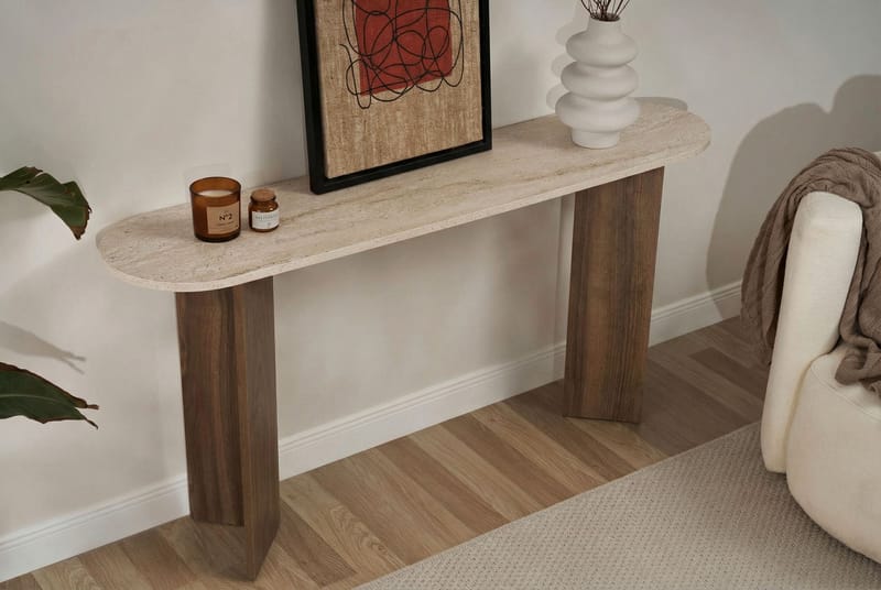 Yeno Sideboard 150x75x35 cm - Travertin, Venezia-valnöt - Förvaring - Förvaringsmöbler - Sideboard & skänk
