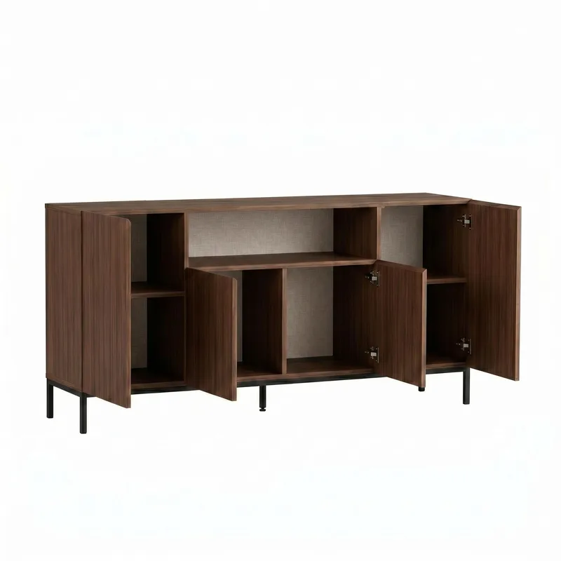 Yldran Konsolbord 160x80x40 cm - Milano Walnut och svart - Förvaring - Förvaringsmöbler - Sideboard & skänk