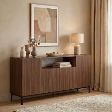 Yldran Konsolbord 160x80x40 cm - Milano Walnut och svart - Förvaring - Förvaringsmöbler - Sideboard & skänk