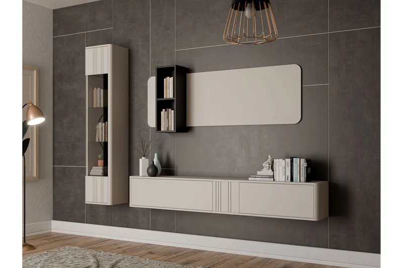 Zalricus Möbelset För Vardagsrum - Beige - Förvaring - Förvaringsmöbler - Möbelset för vardagsrum