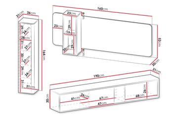 Zalricus Möbelset För Vardagsrum - Beige - Förvaring - Förvaringsmöbler - Möbelset för vardagsrum