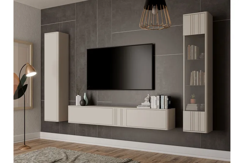 Zalricus Möbelset För Vardagsrum - Beige - Förvaring - Förvaringsmöbler - Möbelset för vardagsrum