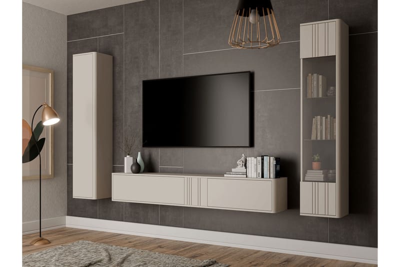 Zalricus Möbelset För Vardagsrum - Beige - Förvaring - Förvaringsmöbler - Möbelset för vardagsrum