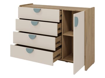 Zarek Byrå 124 cm - Brun, rosa och beige - Förvaring - Förvaringsmöbler - Byrå