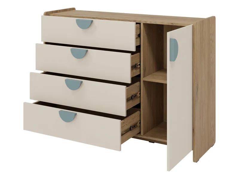 Zarek Byrå 124 cm - Brun, rosa och beige - Förvaring - Förvaringsmöbler - Byrå