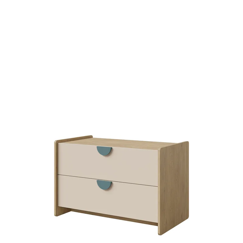Zarek Sideboard 94 cm - Brun, blå och beige - Förvaring - Förvaringsmöbler - Sideboard & skänk