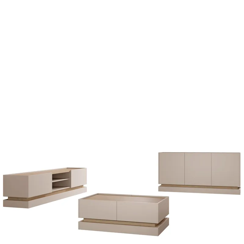 Zelric Möbelset För Vardagsrum, Beige