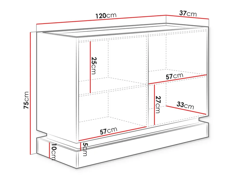 Zelric Skänk 120x37 cm - Beige - Förvaring - Förvaringsmöbler - Sideboard & skänk