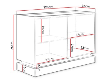 Zelric Skänk 120x37 cm - Beige - Förvaring - Förvaringsmöbler - Sideboard & skänk