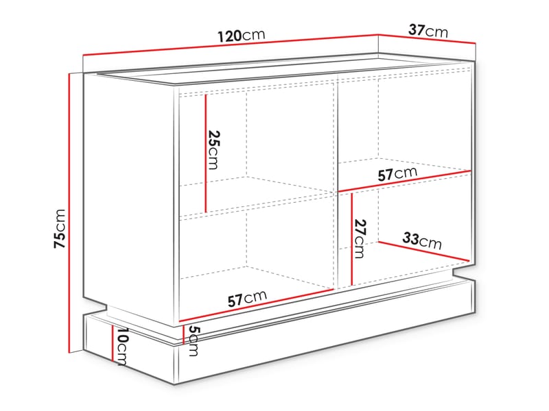 Zelric Skänk 120x37 cm - Beige - Förvaring - Förvaringsmöbler - Sideboard & skänk