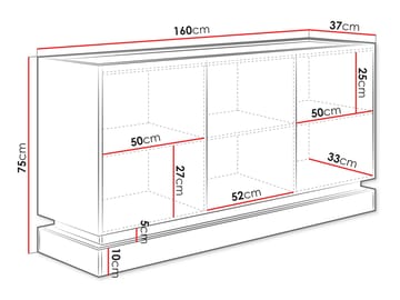 Zelric Skänk 160x37 cm - Beige - Förvaring - Förvaringsmöbler - Sideboard & skänk