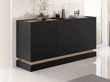 Zelric Skänk 160x37 cm - Svart - Förvaring - Förvaringsmöbler - Sideboard & skänk