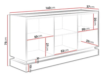 Zelric Skänk 160x37 cm - Svart - Förvaring - Förvaringsmöbler - Sideboard & skänk