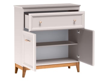 Zeylor Sideboard 92 cm - beige med ben i naturek/guld-kopparfärgade handtag - Förvaring - Förvaringsmöbler - Sideboard & skänk