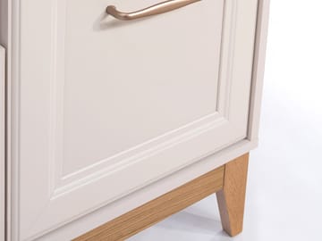 Zeylor Sideboard 92 cm - beige med ben i naturek/guld-kopparfärgade handtag - Förvaring - Förvaringsmöbler - Sideboard & skänk