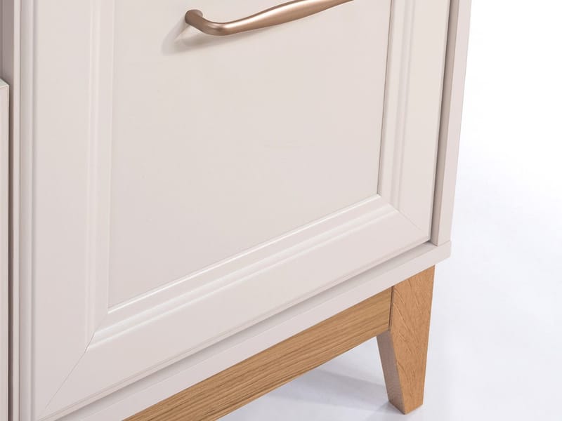 Zeylor Sideboard 92 cm - beige med ben i naturek/guld-kopparfärgade handtag - Förvaring - Förvaringsmöbler - Sideboard & skänk
