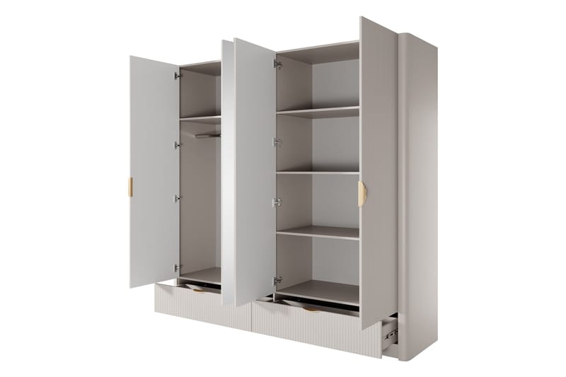 Forba Garderob med Spegel 213x209 cm - Vit - Förvaring - Garderober & garderobssystem