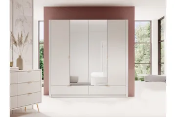 Forba Garderob med Spegel 213x209 cm - Vit - Förvaring - Garderober & garderobssystem