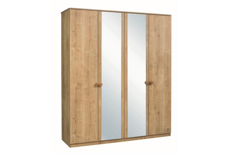 Garderob Balai m. Spegel 182x210 cm Brun - Hanah Home - Garderober & garderobssystem