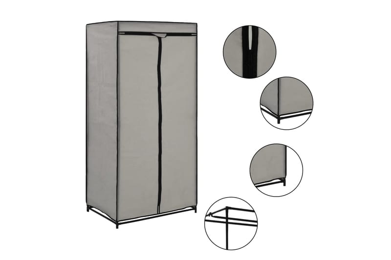 Garderob grå 75x50x160 cm - Grå - Garderober & garderobssystem