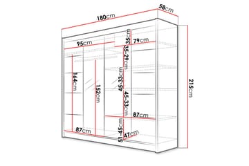 Garderob + LED - Vit|Ek - Förvaring - Garderober & garderobssystem