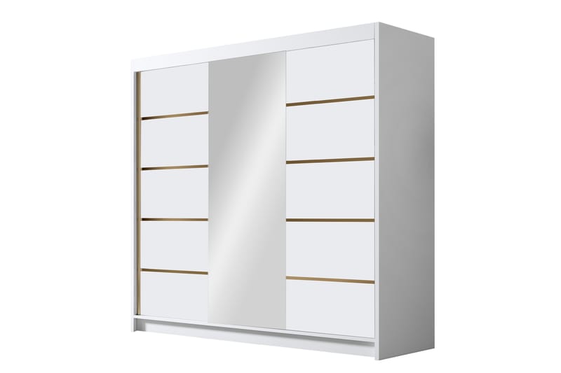 Garderob med Spegel Dianna 200x215 cm - Vit - Förvaring - Garderober & garderobssystem