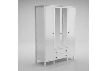 Garderob med Spegel Elspet 140x195 cm - Brun/Vit - Förvaring - Garderober & garderobssystem