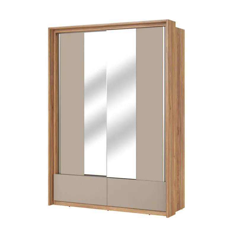 Garderob med spegel Impressio 2 skjutdörrar med 2 lådor, 159 cm