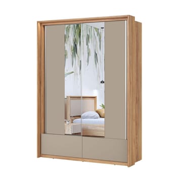 Garderob med spegel Impressio 2 skjutdörrar med 2 lådor - 159 cm - Förvaring - Garderober & garderobssystem