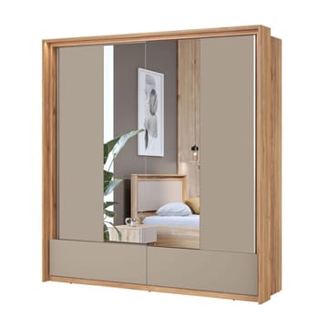 Garderob med spegel Impressio 2 skjutdörrar med 2 lådor - 209 cm - Förvaring - Garderober & garderobssystem