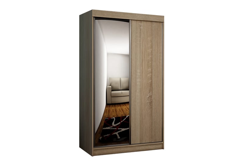 Garderob med Spegel Trissma LED-belysning Blå 100 cm - Sonomaek - Garderober & garderobssystem