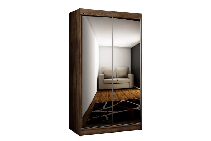 Garderob med Speglar Trissma LED-belysning Blå 100 cm - Mörk Ask - Garderober & garderobssystem