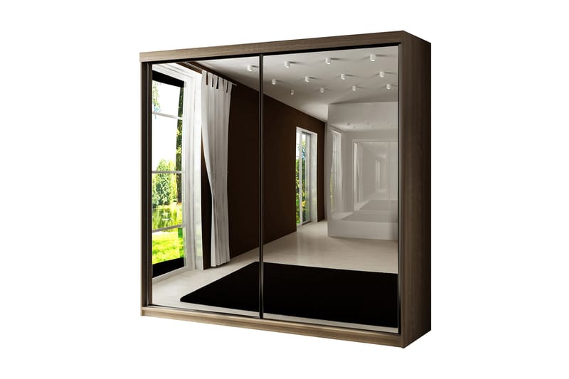 Garderob med Speglar Trissma LED-belysning Blå 200 cm - Garderober & garderobssystem