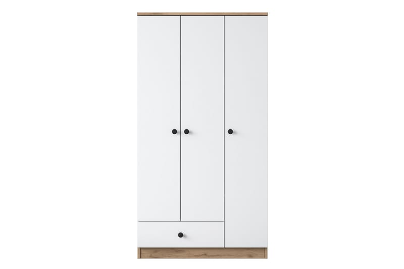 Garderob Jain 90x170 cm Brun/Vit - Hanah Home - Garderobsskåp - Garderober & garderobssystem