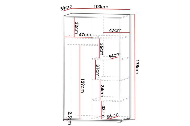 Agawal Garderob 100x178 cm - Beige - Förvaring - Garderober & garderobssystem