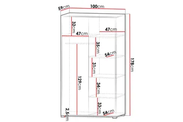 Agawal Garderob 100x178 cm - Brun - Förvaring - Garderober & garderobssystem