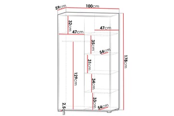 Agawal Garderob 100x178 cm - Vit - Förvaring - Garderober & garderobssystem