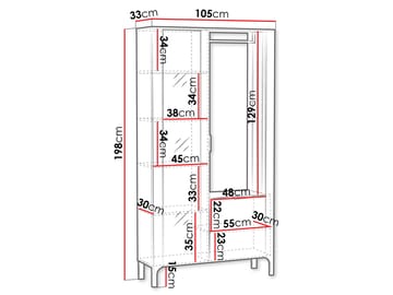 Aggarwal Garderob med Spegel 105 cm - Förvaring - Garderober & garderobssystem