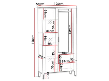 Aggarwal Garderob med Spegel 105 cm - Förvaring - Garderober & garderobssystem