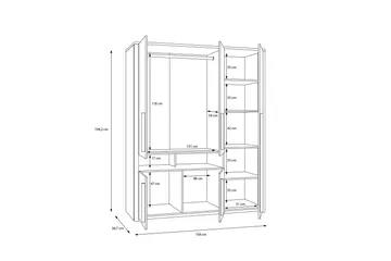 Ahmetbay Garderob 59x158 cm - Grå/Brun - Förvaring - Garderober & garderobssystem