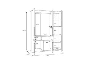 Ahmetbay Garderob 59x158 cm - Grå/Brun - Förvaring - Garderober & garderobssystem