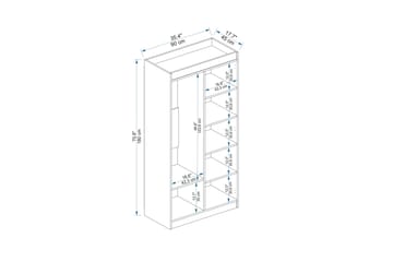 Akser Garderob 90x180 cm - Vit - Förvaring - Garderober & garderobssystem